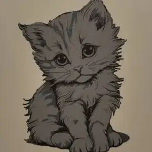 Baby cat wall art (2d plate)
