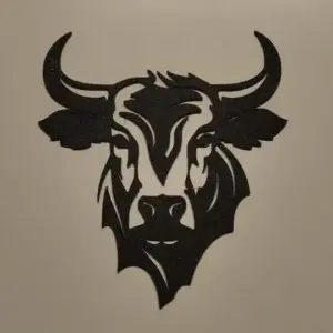 Bull silhouette wall art