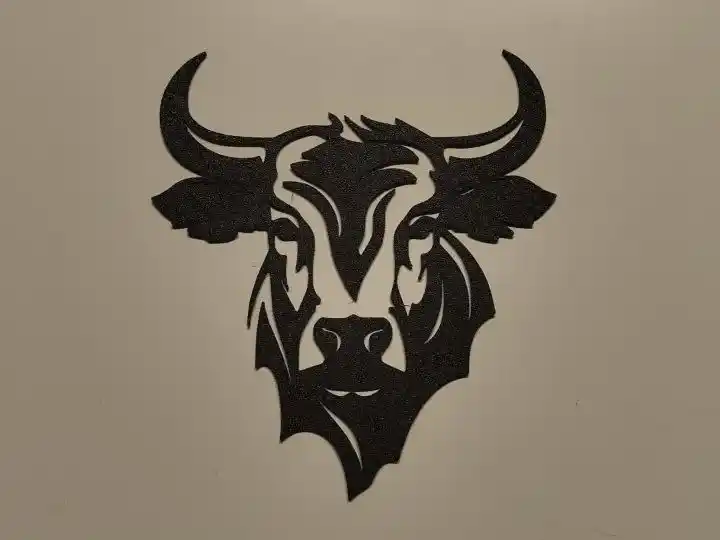 Bull silhouette wall art