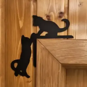 Cat, flowers and butterfly wall art