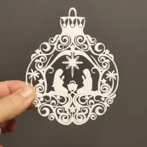 Christmas ball nativity scene