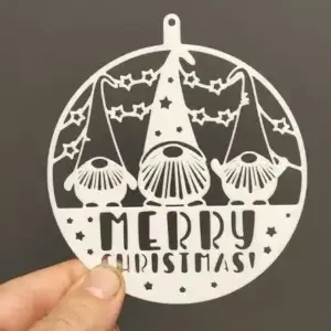 Christmas ball ornament with gnomes