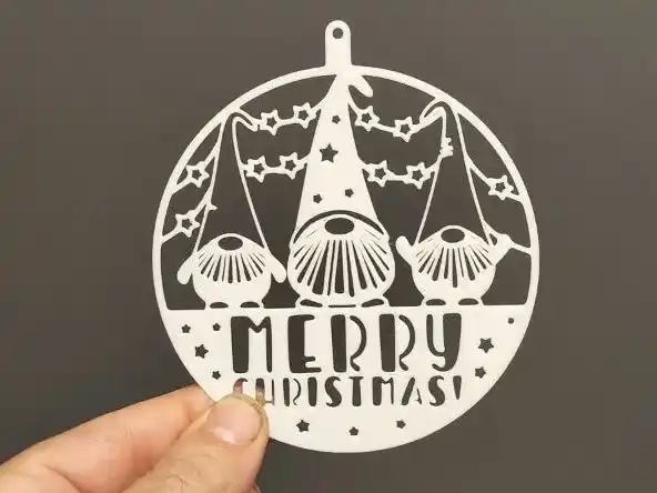 Christmas ball ornament with gnomes