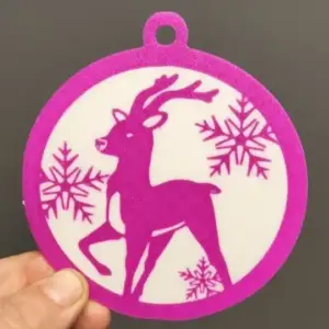 Christmas ball with reindeer and stars ornament