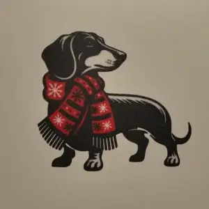 Dachshund at christmas wall art