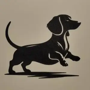 Dachshund jumping wall decor