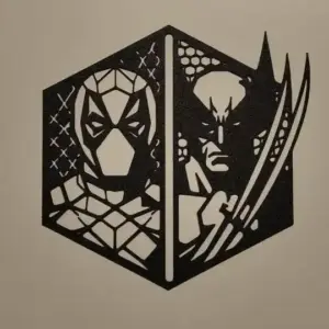 Dead pool and wolverine wall art