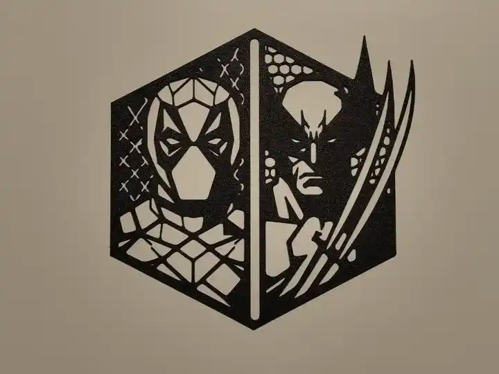 Dead pool and wolverine wall art