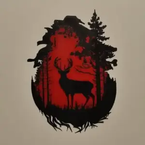 Deer orange landscape