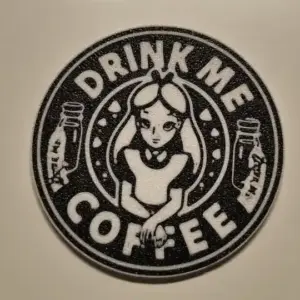 Drink me coffee plate and coaster (110mm)