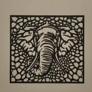 Elephant voronoi wall art