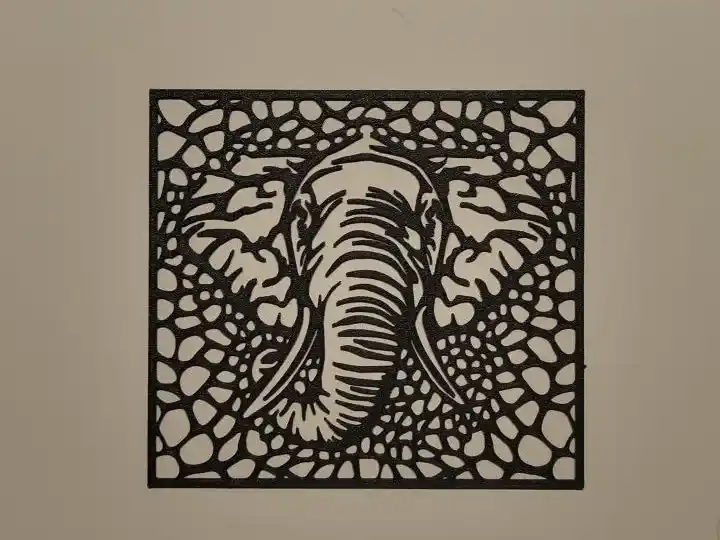 Elephant voronoi wall art