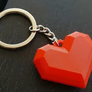 Low poly heart keychain