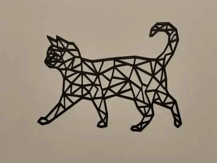 Lowpoli cat wall art
