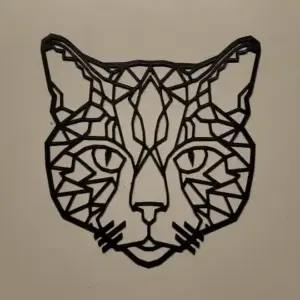 Lowpoly head cat wall art