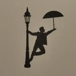 Man with umbrella wall art