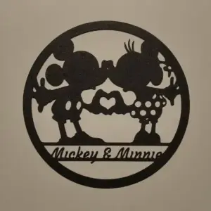 Mickey and minnie silhouette wall art
