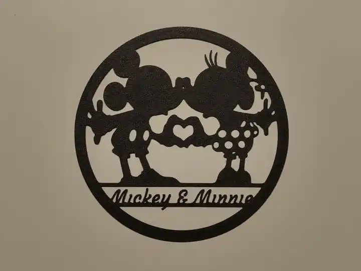 Mickey and minnie silhouette wall art