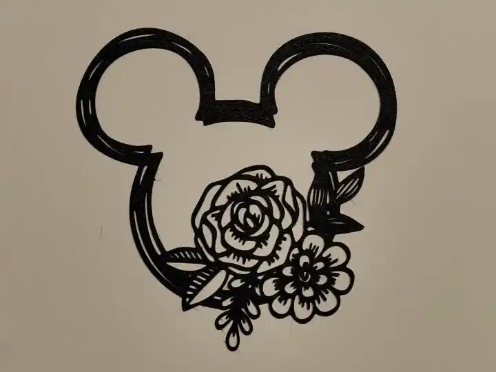 Mickey mouse and flowers wall art