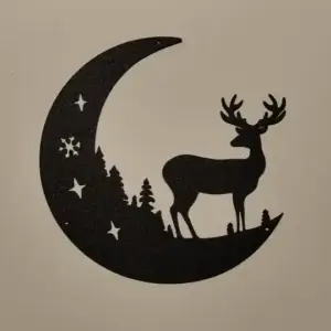 Reindeer and christmas moon wall art