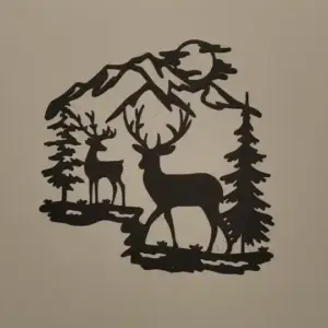Reindeer on mountains wall art