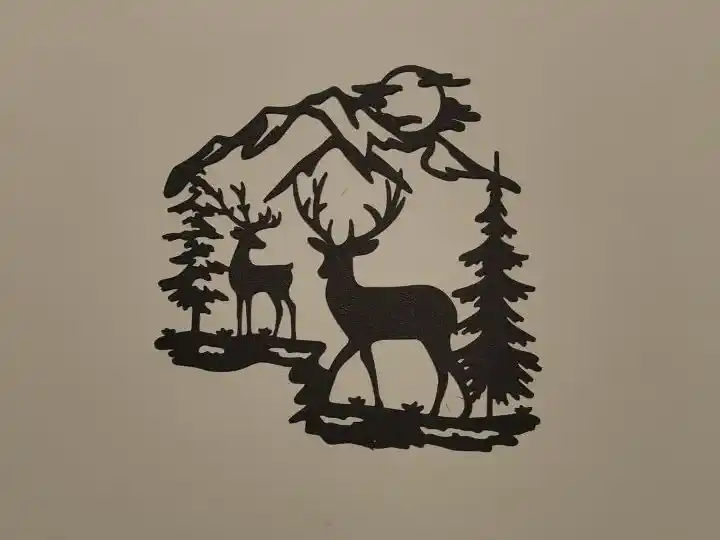 Reindeer on mountains wall art