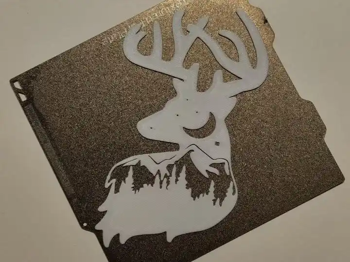 Reindeer with forest landscape