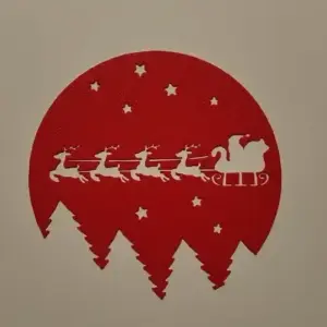 Santa claus sleigh over the trees (wall art)