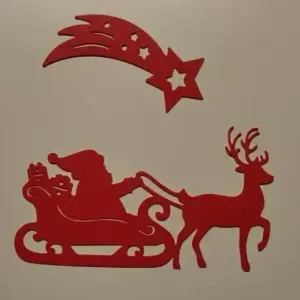 Santaclaus sleigh and christmas star wall art