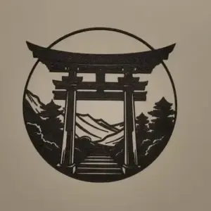 Torii gate wall art silhouette
