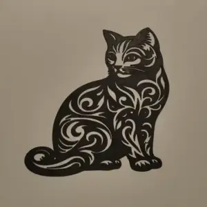 Tribal cat wall art
