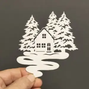Winter house christmas ornament