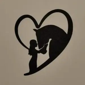 Woman and his horse wall art