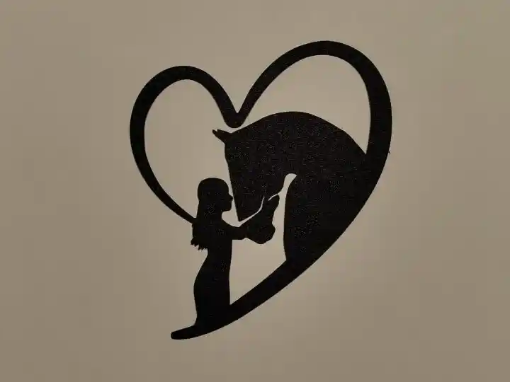 Woman and his horse wall art