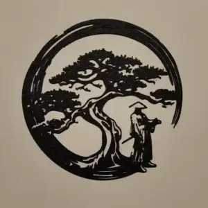 Ancient eastern warrior silhouette