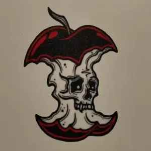 Apple skull wall art