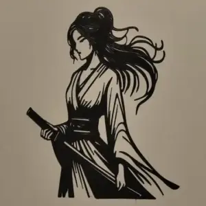 Asian woman warrior wall art