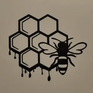 Bee in honeycomb wall art
