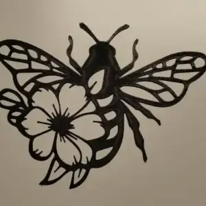 Bee on flower wall art