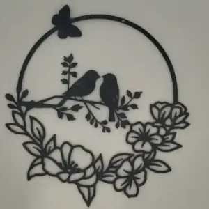 Birds and butterfly silhouette