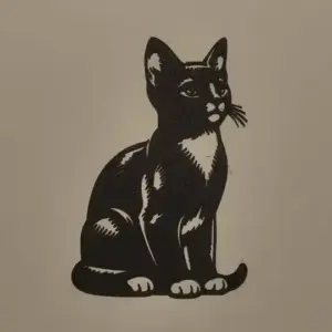 Black cat silhouette wall art