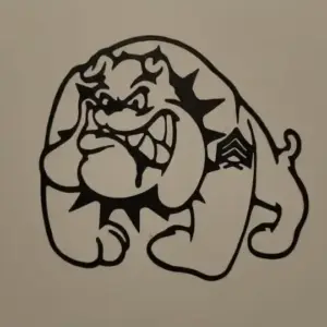 Bulldog police wall art