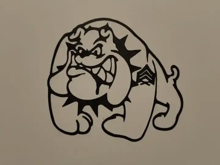 Bulldog police wall art