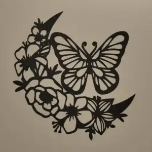 Butterfly on flower wall art