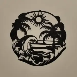 Caribean landscape silhouette