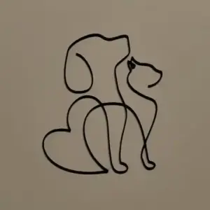 Cat and dog line art
