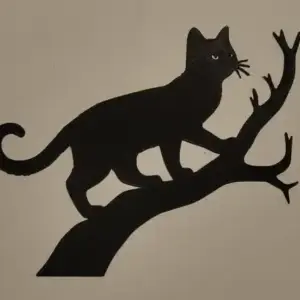 Cat on the tree wall art