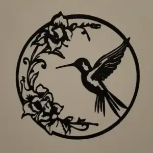 Colibri and flowers wall art