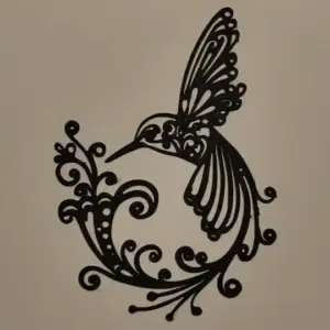 Colibri flower wall art
