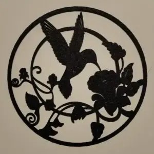 Colibri with roses wall art